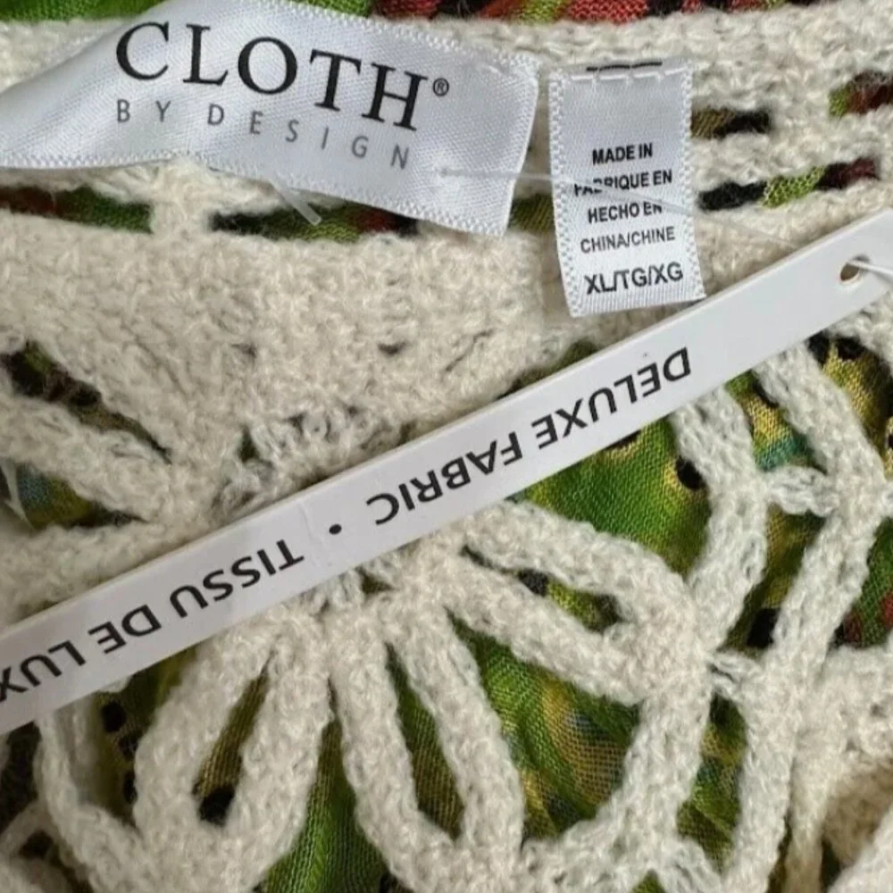 Luxurious Beige Lace Sweater Knitted Blouse Knitted Crop Top With Unique Flora - Picture 4 of 8